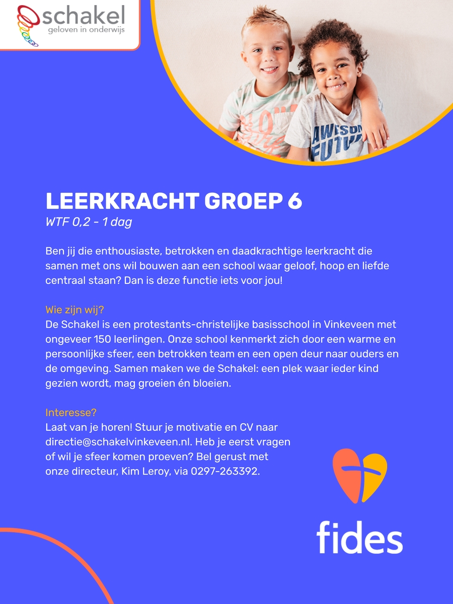Vacature de Schakel - groep 6